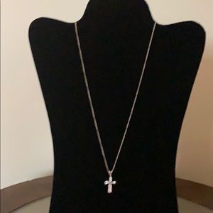 Sterling silver necklace with crystal charm